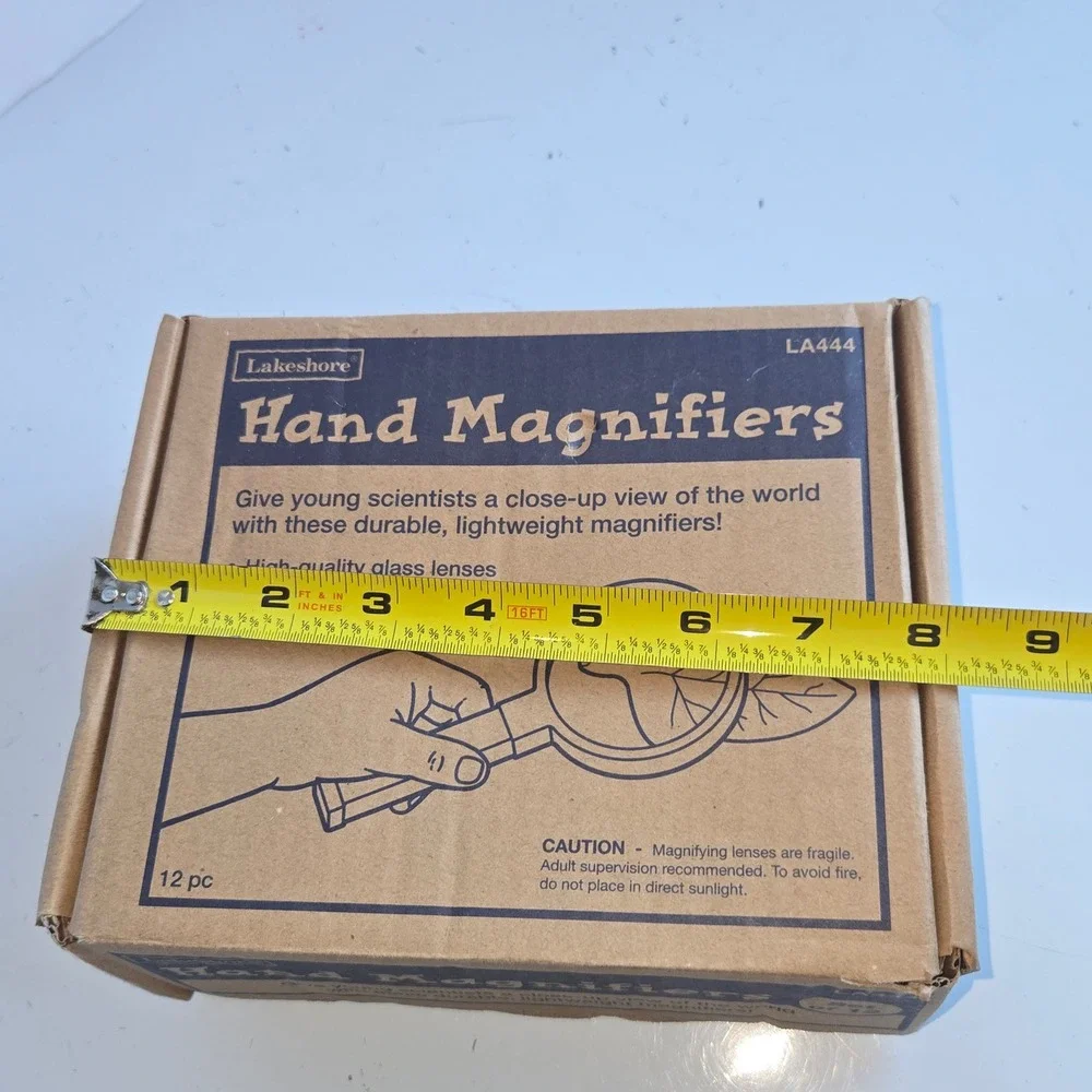 Lakeshore Learning Hand Magnifiers Set of 8 Glass Lenses Science STEM  Black